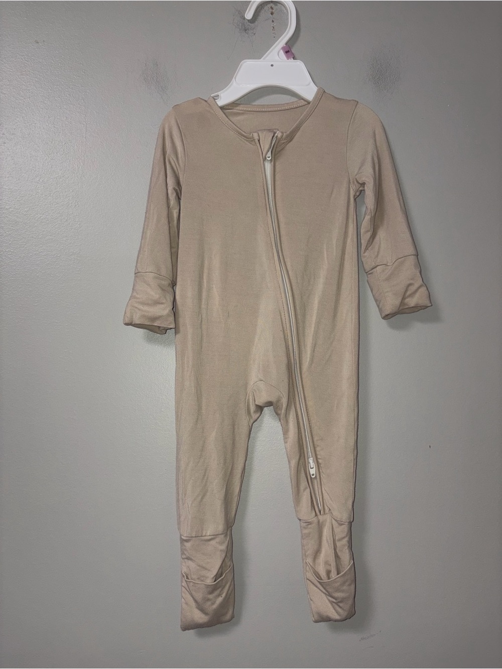 JunNeng Cream Bamboo Footie Zip Sleeper Unisex 0-3M